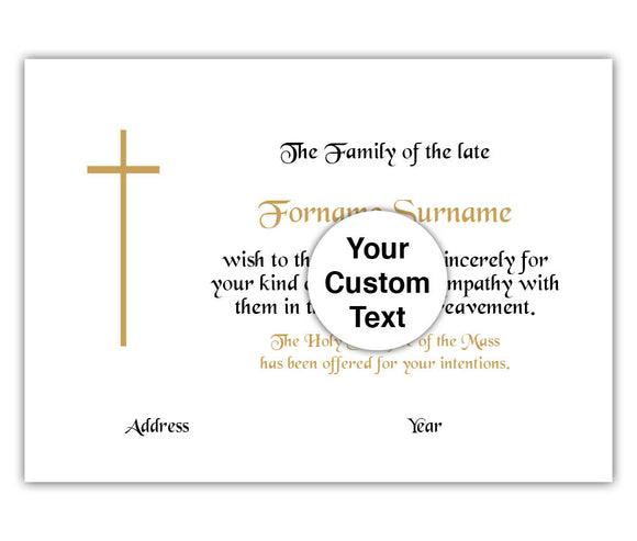 TY04 Holy Cross Custom - Funeral Thank You Card